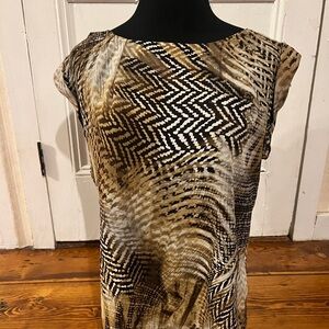 Vince Camuto Black and White Cap Sleeve Blouse